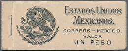 Mexiko: 1924, Unexploded UN PESO Booklet, Cover Black On Cream, With Panes 3x2c., Two 3x5c., Two 3x1 - Mexiko