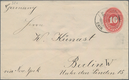 Mexiko - Ganzsachen: 1890/95, Four Commercially Used Postal Stationery Envelopes, 10 Centavos Carmin - Mexique