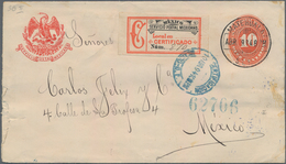 Mexiko - Ganzsachen: 1894, Commercially Used Postal Stationery Envelope 10 Centavos Carmine, Sent By - Mexique