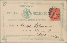 Mexiko - Ganzsachen: 1895/98, Four Commercially Used Postal Stationery Formular Cards, Three Items O - Messico