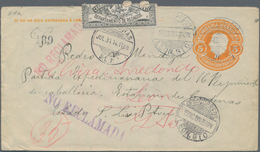 Mexiko - Ganzsachen: 1914, Two Commercially Used Postal Stationery Envelopes 5 Centavos Yellow Hidal - México