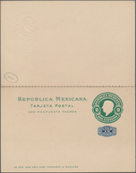 Mexiko - Ganzsachen: 1916, Unused Postal Stationery With Paid Reply Card 2&2 Centavos Green With Blu - México