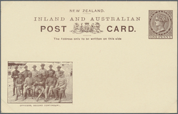 Neuseeland - Ganzsachen: 1901, Pictorial Stat. Postcards QV 1d. Brown With Boer War Views At Lower L - Entiers Postaux