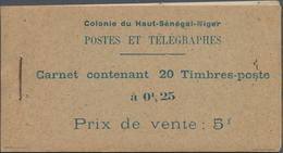 Obersenegal-Niger: 1914, 5fr. Booklet With 20 Stamps (five Panes Of Four) 25c. Ultramarine/blue "Tar - Other & Unclassified