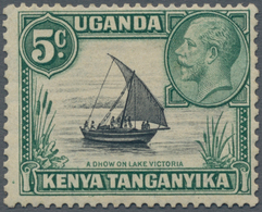 Ostafrikanische Gemeinschaft: 1935-37 'Dhow' 5c. Black & Green, Die II (Rope Jointed To Sail), Perf - British East Africa