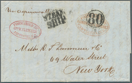 Panama: 1855 Ca.: Entire Letter From Colombia To New York Via Aspinwall, Panama By "STEAM SHIP" (han - Panamá
