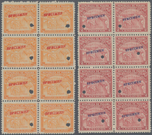 Panama: 1905/1911, Definitive Issue 'Map Of Panama' ½c. Orange And 2c. Carmine Both In Blocks Of Eig - Panamá