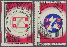 Panama: 1963, 50th Anniversary American-Spanish Postal Union, Two Copies Showing Varietes: "Missing - Panama