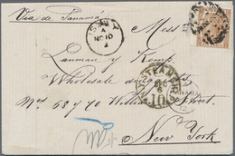 Peru: 1872, British QV 6 D. Brown With Barr Cancel And Beneath Cds "ISLAY A NO 10 72" On Folded Enve - Perù