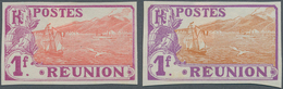 Reunion: 1907, Definitives "Pictorials", Design "St.Pierre Harbour/Volcano Dolomie", Two Imperforate - Cartas & Documentos