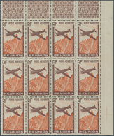 Reunion: 1938, Airmail 6.65fr. Brown/red-orange Without Value, Marginal Block Of Twelve From The Upp - Storia Postale