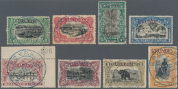 Ruanda-Urundi - Belgische Besetzung Deutsch-Ostafrika: 1916, "URUNDI", Violet Handstamps On Belgian - Used Stamps