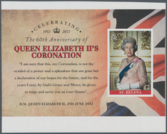 St. Helena: 2013, 60th Anniversary Of QEII's Coronation Complete IMPERFORATE Set Of Five From Lower - Isla Sta Helena