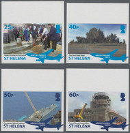 St. Helena: 2016, Airport Construction Complete IMPERFORATE Set Of Four From Upper Margins And The I - Isla Sta Helena