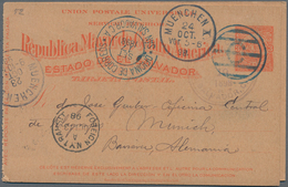 El Salvador - Ganzsachen: 1898, Two Stationery Double-cards 3 C And 2 C Uprated 1 C, Both Sent From - El Salvador