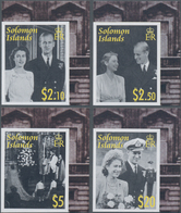 Salomoninseln: 2007, Diamond Wedding Anniversary Of QEII And Prince Philip Complete IMPERFORATE Set - Salomonseilanden (...-1978)
