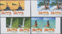 Samoa: 2002, Landscapes Complete Set Of Four In Horizontal IMPERFORATE Pairs From Right Or Left Marg - Samoa