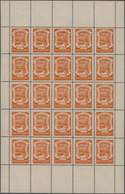 SCADTA - Ausgaben Für Kolumbien: 1923, 60c. Vermillion, (folded) Sheet Of 25 Samps, Mint Original Gu - Colombie