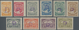 SCADTA - Länder-Aufdrucke: 1923, "D" Denmark, 5c. Large Overprint And 15c.-5p.+20c. Small Violett Ov - Vliegtuigen