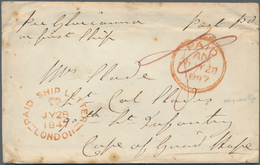 Kap Der Guten Hoffnung: 1847, Incoming Mail, Paid Ship Letter From London With Handwritten "on First - Cabo De Buena Esperanza (1853-1904)