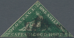 Kap Der Guten Hoffnung: 1859, Perkins 1 Shilling Darkgreen, Full Margins, Colorful, Signed Twice, SG - Cabo De Buena Esperanza (1853-1904)