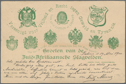 Transvaal - Ganzsachen: 1896-97 Two Postal Stationery Cards With Printings On Back, I.e. Card ½d. Gr - Transvaal (1870-1909)