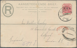 Transvaal - Ganzsachen: 1900/1901: Two Postal Stationery Registered Envelopes 4d. Olive-green, One O - Transvaal (1870-1909)