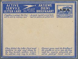 Südwestafrika: 1944, South Africa ACTIVE SERVICE LETTER CARD 3d Blue With Unusual Black Opt. 'S.W.A. - South West Africa (1923-1990)