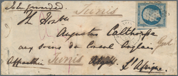 Tunesien: 1853 Cover From Paris To Augustus Calthorpe, The British Consul In Tunis, Sent Via Algier - Storia Postale