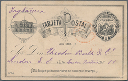 Uruguay: 1880/1904, Stationery Cards Used (7 Inc. Two Uprated) Inc. 6 To Foreign To France, Germany - Uruguay