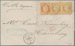 Venezuela: 1874: Folded Cover Used From La Guayra To HAMBURG, GERMANY Per "St. Nazaire" Via France, - Venezuela