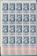 Venezuela: 1952, Coat Of Arms 'BOLIVAR' Normal Stamps Complete Set Of Seven In Blocks Of 20 From Upp - Venezuela