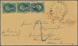 Vereinigte Staaten Von Amerika: 1865 (ca.), Washington 10 C. Darkgreen With Small Part Of Sheet Insc - Storia Postale