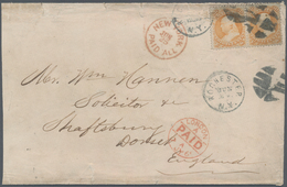 Vereinigte Staaten Von Amerika: 1868, 30c. Orange, Horiz. Pair On Large Sized Quintruple Weight Cove - Briefe U. Dokumente