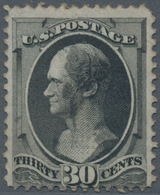 Vereinigte Staaten Von Amerika: 1870 'Hamilton' 30c. Black With "H" GRILL, Used With Cork Cancel, Wi - Brieven En Documenten
