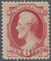 Vereinigte Staaten Von Amerika: 1870, Lincoln 6c. Carmine, Mint Lightly Hinged (minor Gum Fault At L - Storia Postale