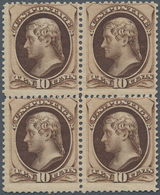 Vereinigte Staaten Von Amerika: 1873, 10c. Brown Block Of Four, Mint Never Hinged, Few Toned Gum Spo - Cartas & Documentos