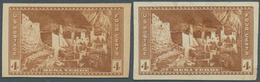 Vereinigte Staaten Von Amerika: 1934, 6c. Mesa Verde Park, Two Imperforated Proofs In Brown, Small D - Lettres & Documents