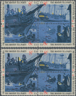 Vereinigte Staaten Von Amerika: 1973, American Bicentennial Issue 'BOSTON TEA PARTY' Se-tenant Block - Lettres & Documents