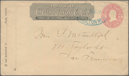 Vereinigte Staaten Von Amerika - Ganzsachen: 1869, Commercially Used Preprinted (Paid Wells Fargo & - Autres & Non Classés