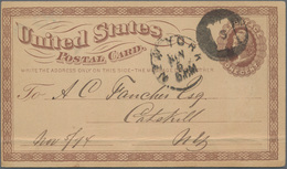 Vereinigte Staaten Von Amerika - Stempel: 1874 (ca.), USA: Stat. Postcard Liberty 1c. Brown Used Wit - Marcophilie