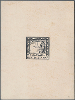 Ballonpost: 1925, Balloon Mail Przemysl, Single Die Proof Of Vignette In Black Colour, Size 11,2:15 - Montgolfières