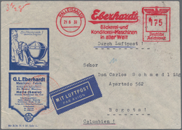 Flugpost Deutschland: 1938/39, Adler 195 Pfg. Mischfrankatur Auf Luftpostbrief Aus Radebeul Nach Med - Poste Aérienne & Zeppelin