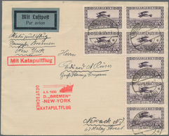 Katapult- / Schleuderflugpost: 1930, Saargebiet, Zuleitung Zum Katapultflug 'D.BREMEN - NEW YORK, 4. - Posta Aerea & Zeppelin
