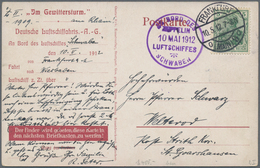 Zeppelinpost Deutschland: 1912, LZ 10 - Luftschiff 'Schwaben', Fahrt Von Frankfurt A.M. Nach Wiesbad - Airmail & Zeppelin