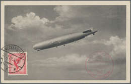 Zeppelinpost Deutschland: 1929. Zeppelin Picture Postcard Flown On The Graf Zeppelin LZ127 Airship's - Posta Aerea & Zeppelin