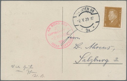 Zeppelinpost Deutschland: 1929, ZEPPELIN-Austria-Drive On Picture Postcard To Salzburg With Mail Dro - Airmail & Zeppelin