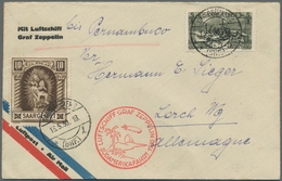 Zeppelinpost Deutschland: 1930 - SAF, Zuleitung Saar Zur Fahrt Bis Pernambuco Mit Bestätigungsstempe - Correo Aéreo & Zeppelin