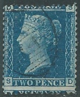 1858-79 GREAT BRITAIN USED SG 45 2d PLATE 7 (SD) VARIETY - RC6 - Oblitérés