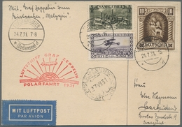 Zeppelinpost Deutschland: 1931 - Polarfahrt, Zuleitung Saar Mit Auflieferung Friedrichshafen Auf Flu - Airmail & Zeppelin
